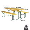 Dimensions table et banc brasserie