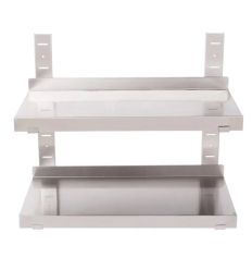 Etagère murale en inox 304 2 niveaux pour cuisine pro