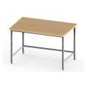 Photo : Table de boulanger en bois et inox 1200 x 800 mm - Sans roulettes