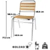 Dimensions de la chaise Bolero