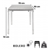 Table bistrot carré en aluminium dimensions