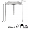 table ronde bistrot aluminium empilable D 70 cm dimensions