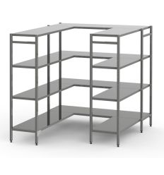 Rayonnage alimentaire inox modulable en angle ou linéaire