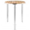 table bistrot aluminium ronde aluminium et frêne