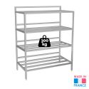 Photo : Rayonnage inox cuisine professionnelle tubulaire 1000 mm - Sans roulettes