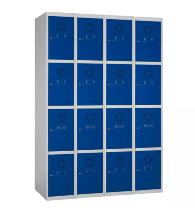 VESTIAIRE CASIER CONSIGNE MULTICASES - 4 x 16 casiers - RAL 5023 VESTIAIRE CASIER CONSIGNE MULTICASES - 4 x 16 casiers - RAL 5023