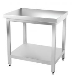 Table inox 60x70 cm avec 1 étagère
