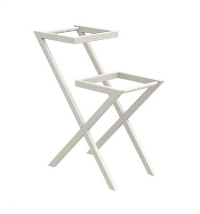 Présentoir Fleurs Deux Seaux Modèle Escalier Blanc