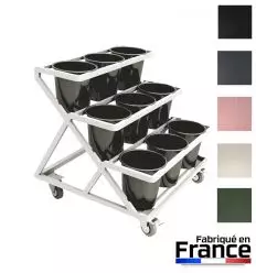 Présentoir à Fleurs sur Roulettes 3 Niveaux