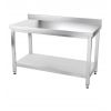 Table de travail en Inox 140x70 cm 1 étagère avec dosseret