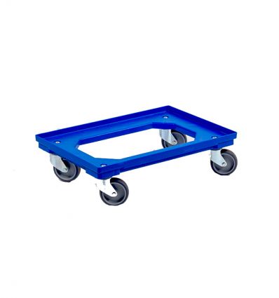 Chariot porte bac 600x400 alimentaire bleu