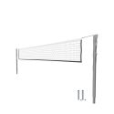 Photo : Kit poteaux et filet de volley Fixe - Aluminium - Cabestan - Simple - Sans