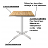 table bistrot carrée aluminium design 2 avantage