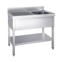 Photo : Plonge Inox 1 Bac avec égouttoir 600 mm - 1000 mm - À gauche
