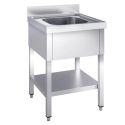 Photo : Plonge Inox 1 bac sans égouttoir 700 mm - 800 mm