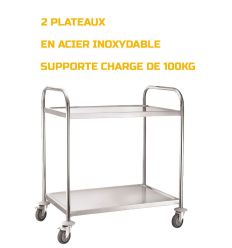 Caracteristiques chariot de service a 2 plateaux