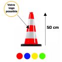 Photo : Cône de chantier 50 cm lesté K5a Orange - Bande Non rétroréfléchissante - Non