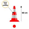 Photo : Cône de signalisation 50 cm non lesté K5a Bande Non rétroréfléchissante - Non