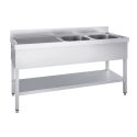 Photo : Plonge Inox 2 Bacs 1400 mm - 600 mm - À gauche