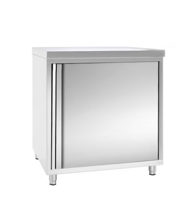 Meuble Bas de travail Inox longeur 600 mm avec portes battantes