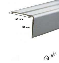 Nez de marche en aluminium antidérapant 48 x 33 mm Extérieur et Intérieur