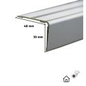 Photo : Nez de marche en aluminium antidérapant 48 x 33 mm Extérieur et Intérieur 1 mètre - À visser