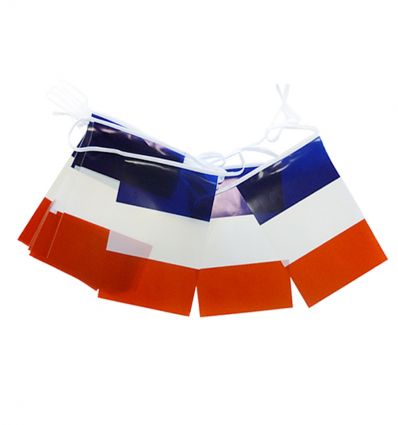 Guirlande Pavillon Bleu Blanc Rouge Plastique 5 à 10 m