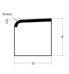 Dimensions de la Bordure T2 basse en béton