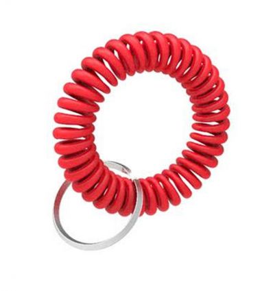 Bracelet spiral élastique rouge pour casiers de piscine sans plaque numérotée