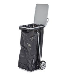 Chariot porte sac avec couvercle ouvert