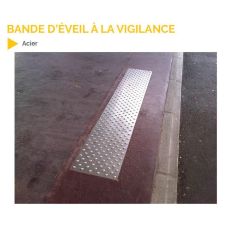 Dalle podotactile escalier inox