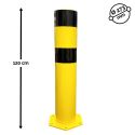 Photo : Poteau de protection jaune et noir en acier Ø 273 mm