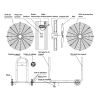 Ventilateur industriel gros débit sur roues avec kit brumisateur