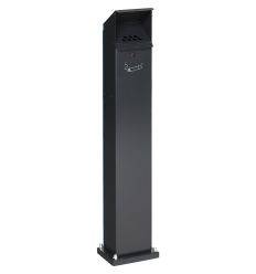 Cendrier colonne 2 litres en acier galvanisé couleur gris anthracite