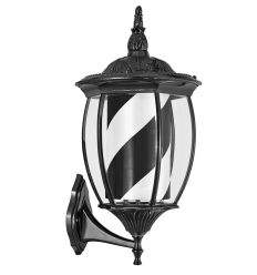 Enseigne Barber Lampadaire Vintage Noir Motif Noir et Blanc