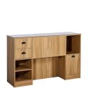 Photo : Poste de Coiffage Barbier Sans Miroir Bois clair - Sans vasque