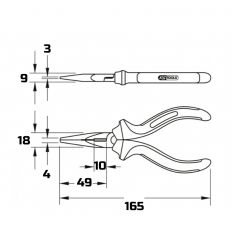 Schéma avec dimensions de la pince à bec isolé
