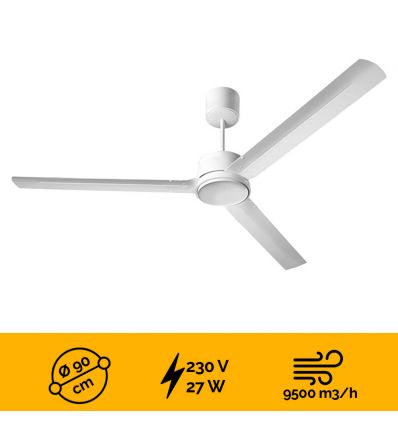 Destratificateur d'air industriel à pales reversibles très basse consommation 90 cm