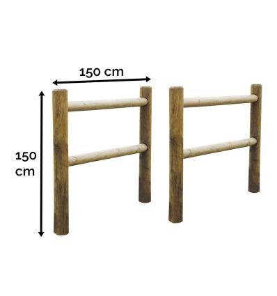 Dimensions Barrière Chicane Bois