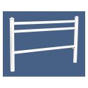 Photo : Barrière  de ville avec lisses horizontales L.1572 mm Blanc pur RAL 9010 - Agora