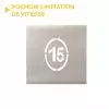 Pochoir vitesse 15 km/h ovale en aluminium