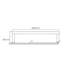 Schéma de la Banquette Publique Bois en Pin Design Moderne