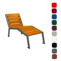 Photo : Chaise Longue Mobilier Urbain en Bois Gris Procity - Bois chêne PEFC, lasuré chêne clair - 600 mm - Sans accoudoirs