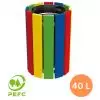 Poubelle en bois multicolore spéciale école