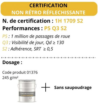 peinture routière blanche homologuée nf certifié P5 Q3 S2