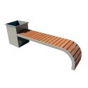 Photo : Banc Public Bois Design avec Bac à Fleurs