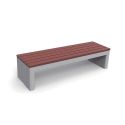 Photo : Banc béton assise bois Gris Granit lisse
