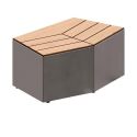 Photo : Banquette jardinière urbaine en stratifié compact modulable Gris Procity - Banquette