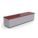 Photo : Banc béton bois monobloc Gris Granit lisse - Sans dossier en bois