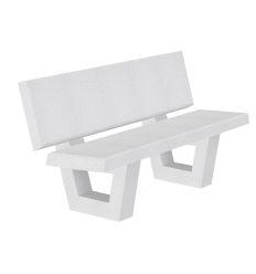 Banc béton extérieur avec pieds carrés coloris blanc sablé